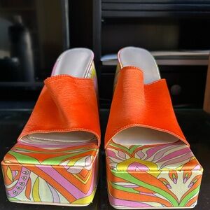 Orange Platform Sandals